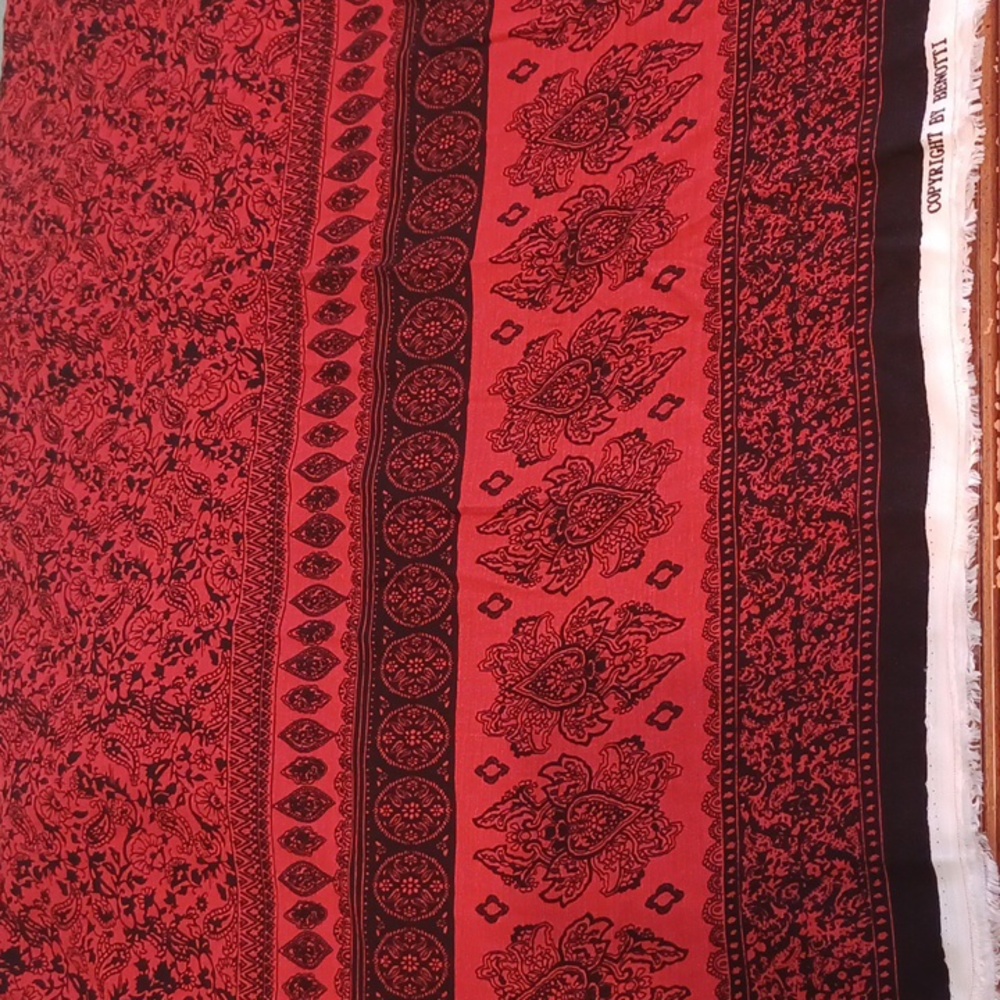 Royal Red/ Black Fabric w / Black Lace Fabric 6454